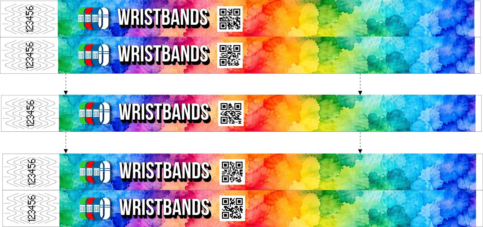 Armband med en egen QR-kod på varje