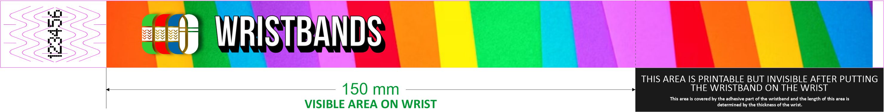 Exempel på tryckoriginal över hela armbandet